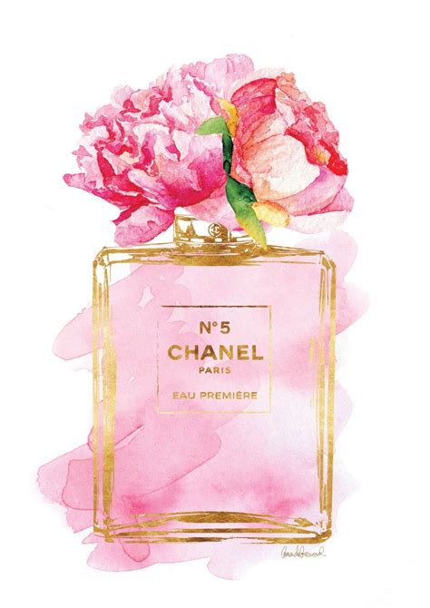 art print chanel no 5 peonies|Chanel Peonies Art .